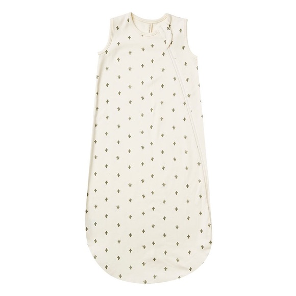 Quincy Mae Cream Green Cactus Jersey Sleep Bag - Picture 2 of 14